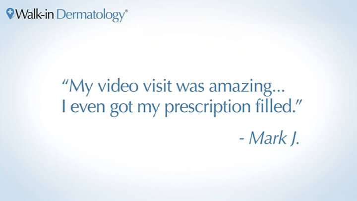 Patient review of dermatology video visit